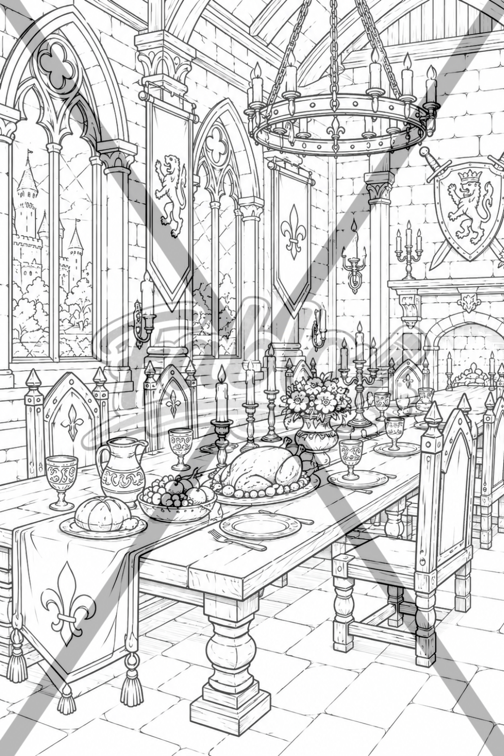 Medieval Kingdoms, Digital Coloring Book - Advanced