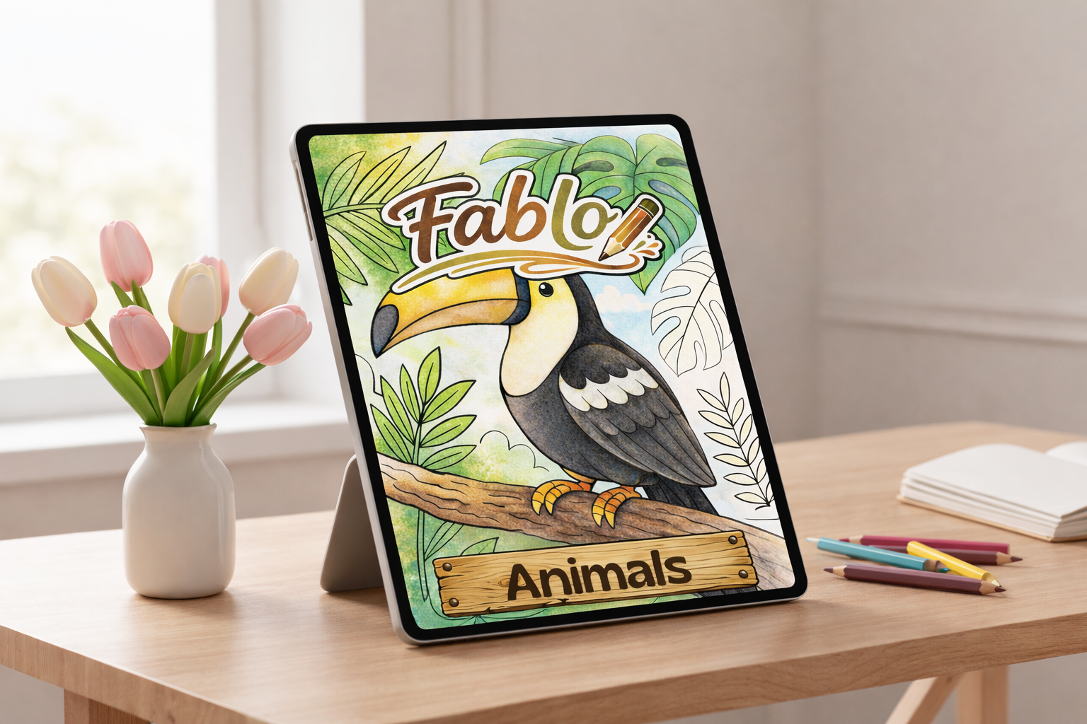 Animals, Digital Coloring Book - Beginner