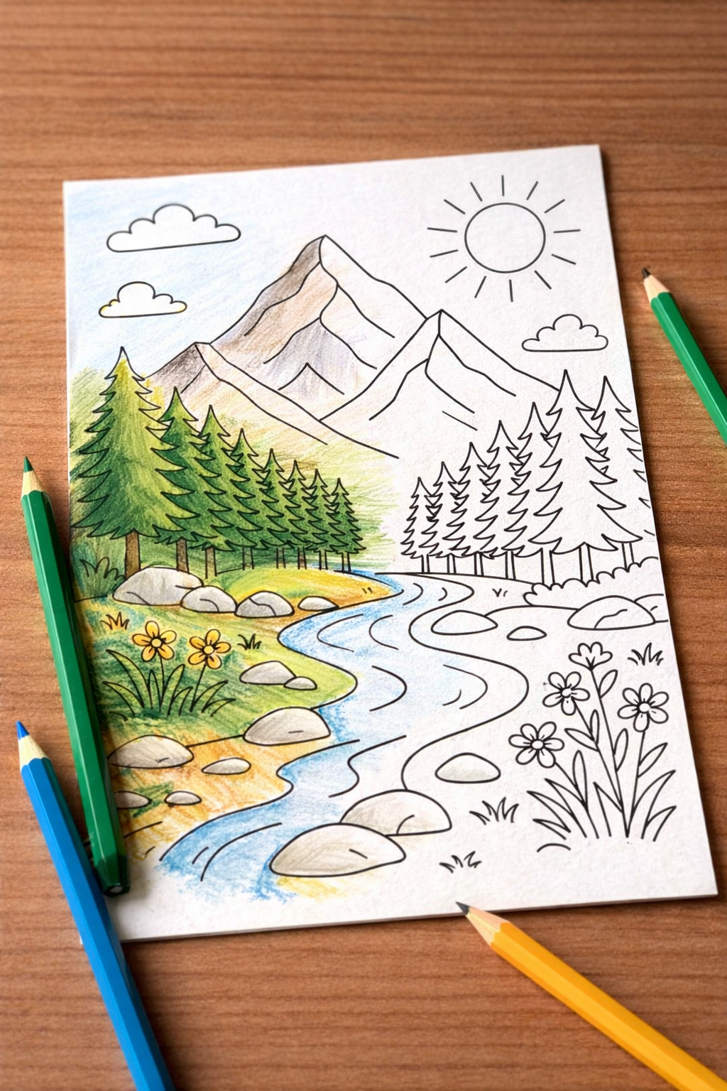 Nature, Digital Coloring Book - Medium