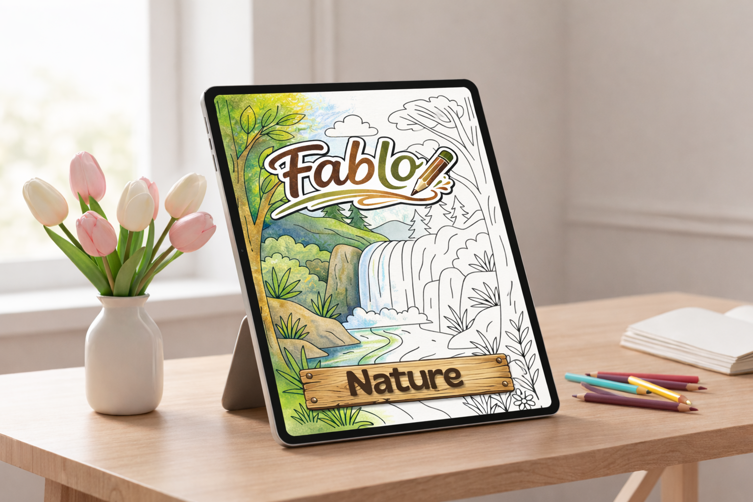 Nature, Digital Coloring Book - Medium