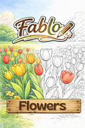 Flowers - Digital Coloring Book - Intermediate