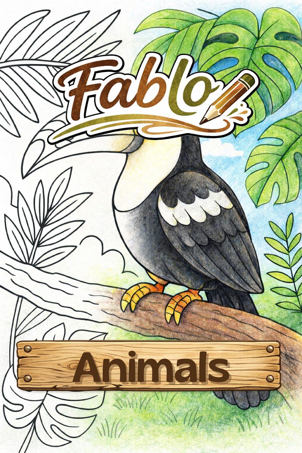 Animals, Digital Coloring Book - Beginner