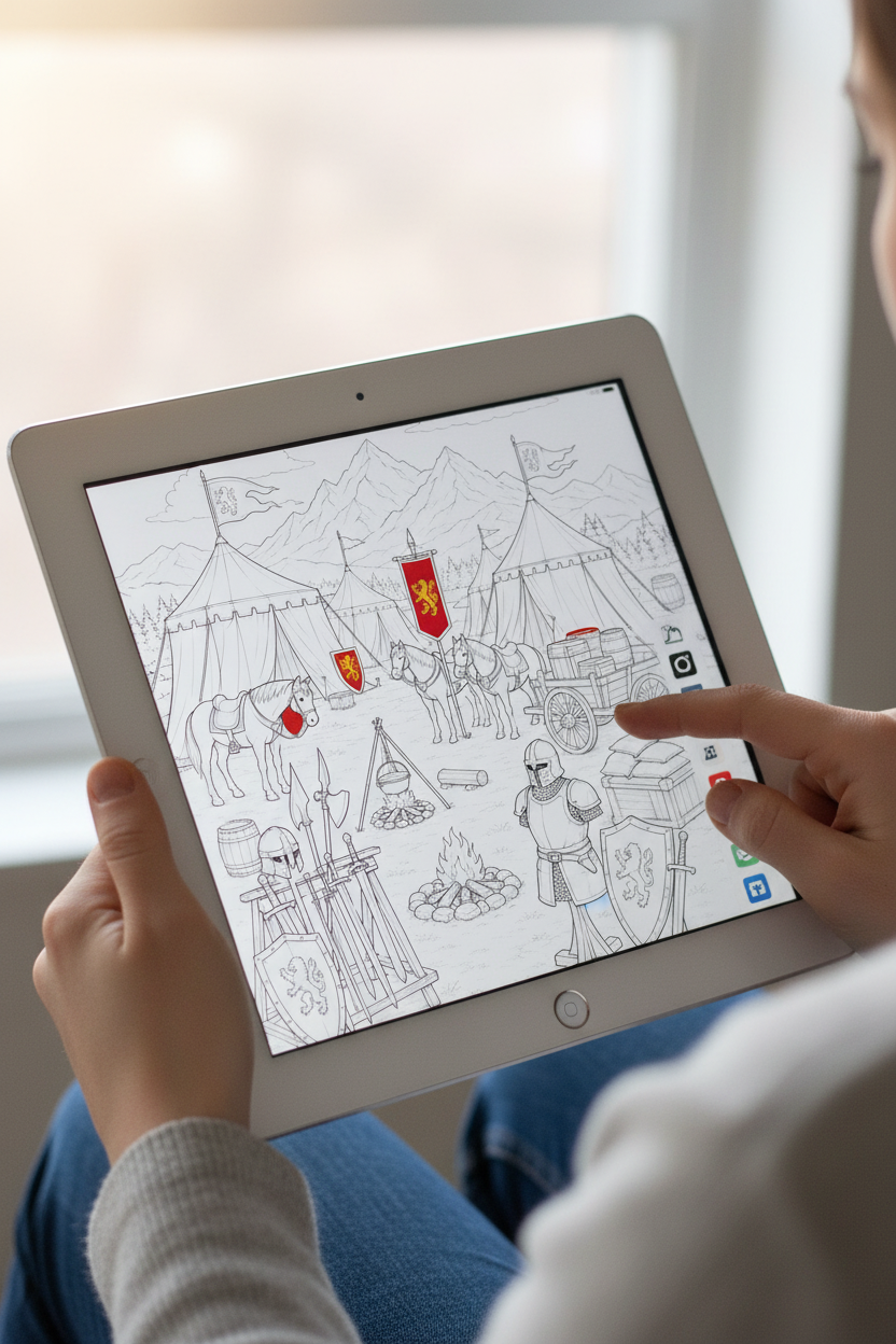 Medieval Kingdoms, Digital Coloring Book - Advanced